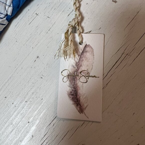 Jessica Simpson Maxi Dress Size S Blue Floral Smocked Tiered Ruched Ruffle $55 - Picture 8 of 9